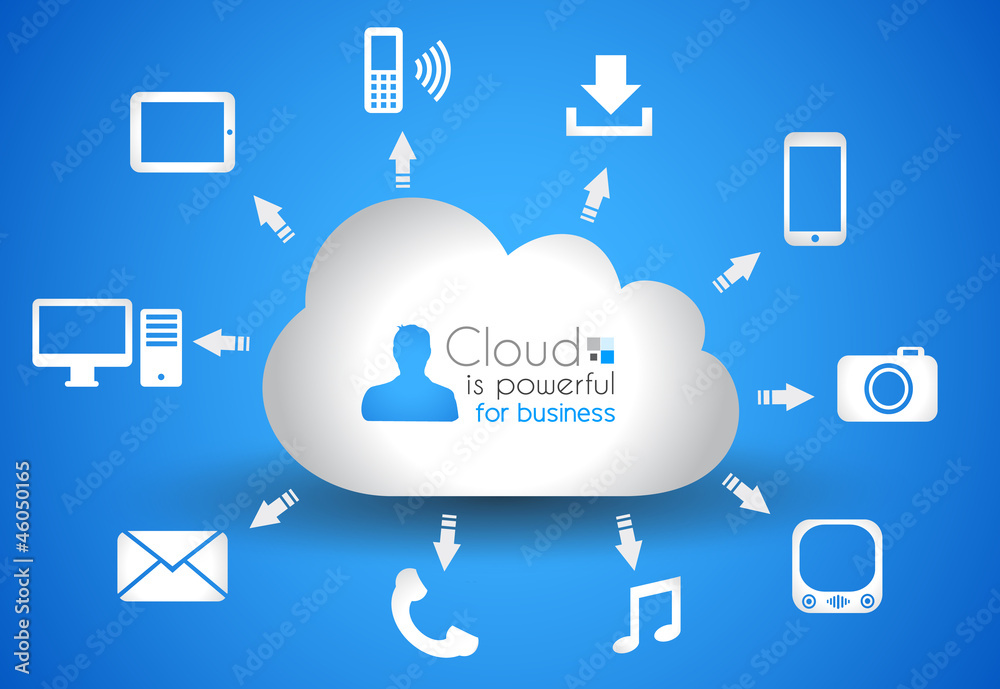 Cloud Computing concept background with a lot of icons Cloud Computing concept background with a lot of icons