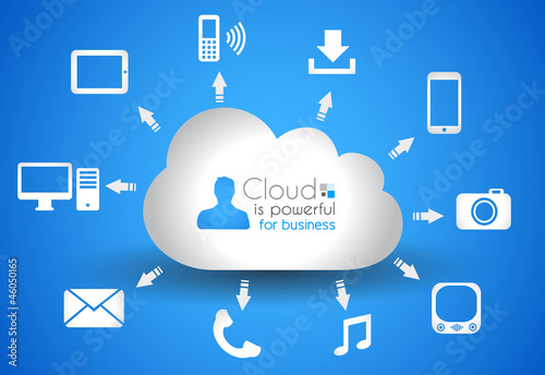 Cloud Computing concept background with a lot of icons
