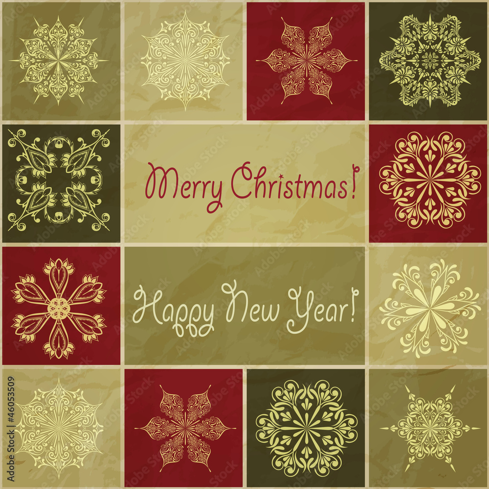 Vector Christmas Pattern with Snowflakes Vector Christmas Pattern with Snowflakes