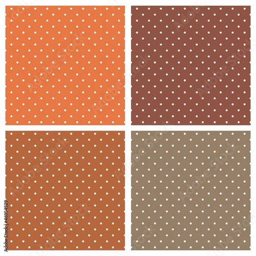 Seamless vector pattern set polka dots dark autumn background