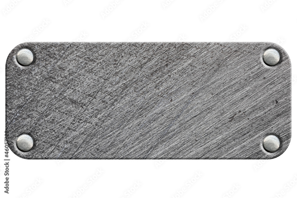 Brushed metal plate with rivets Brushed metal plate with rivets