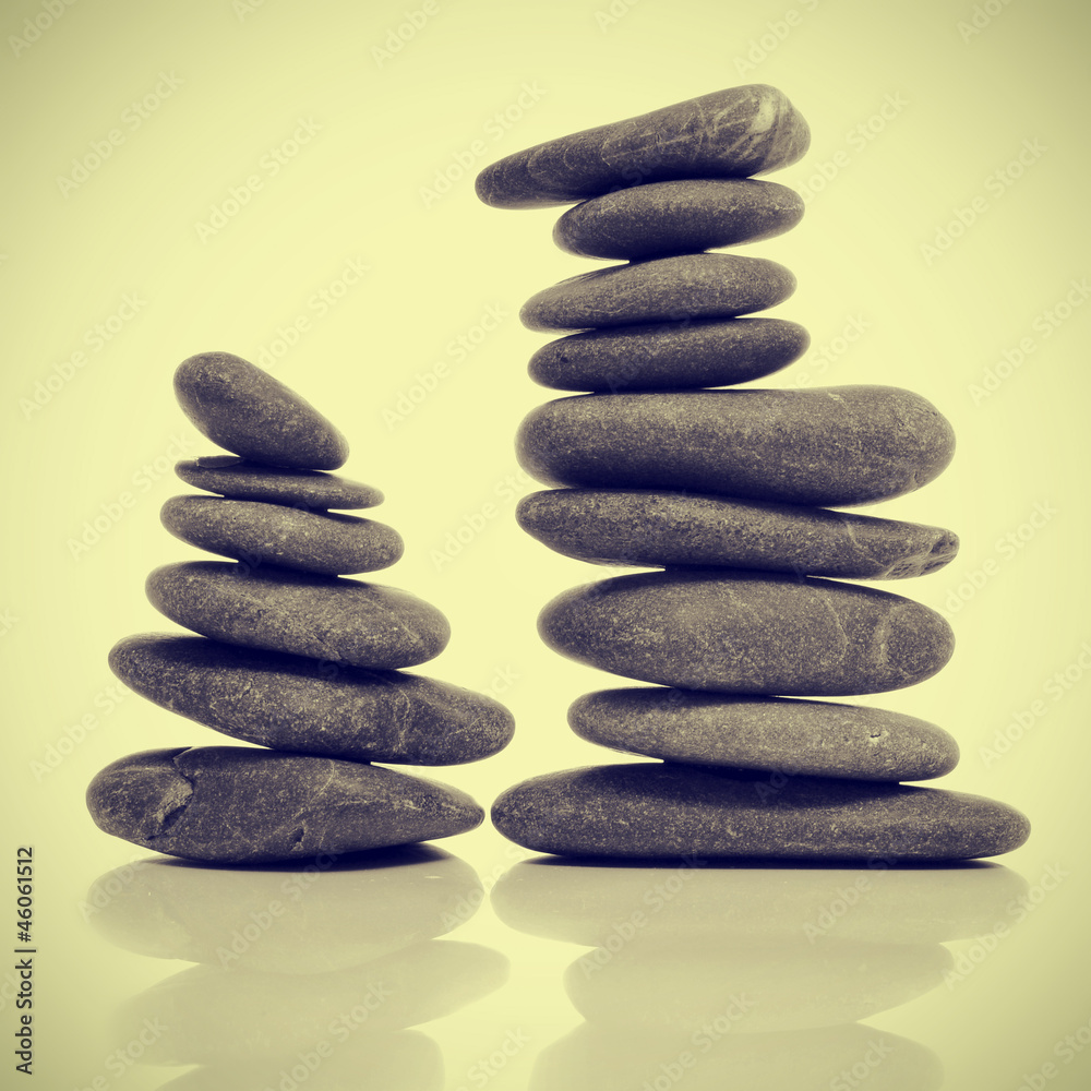 balanced zen stones with a retro effect balanced zen stones with a retro effect