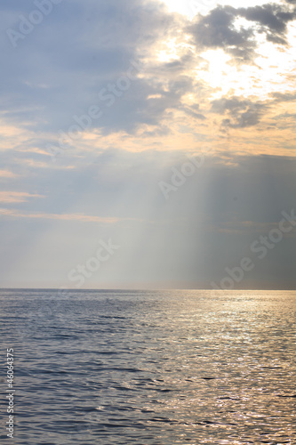 ocean with sun rays