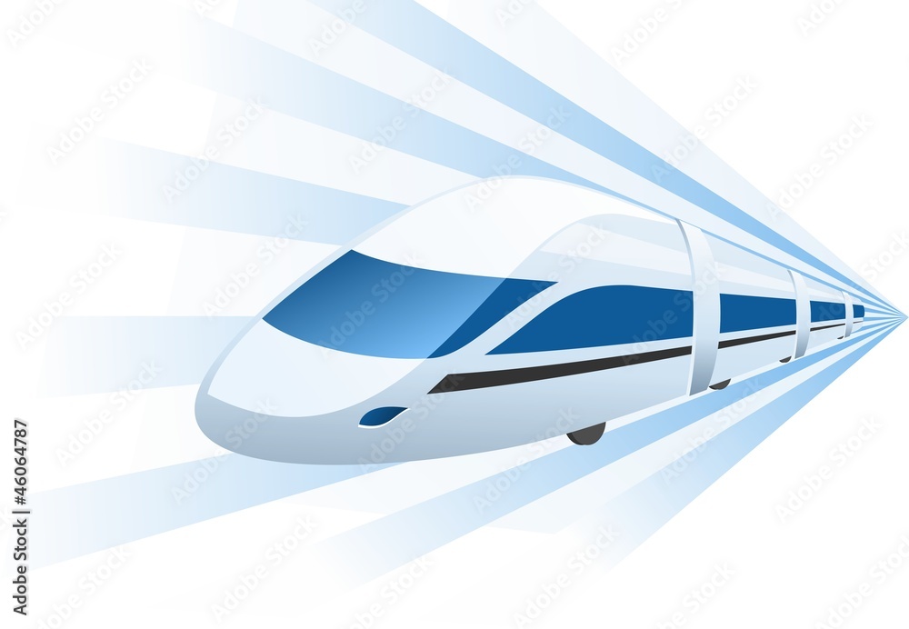 fast train speeding in motion