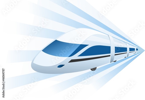 fast train speeding in motion