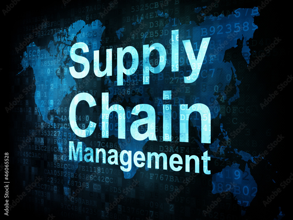 Marketing concept: pixelated words Supply Chain Management on di Marketing concept: pixelated words Supply Chain Management on di