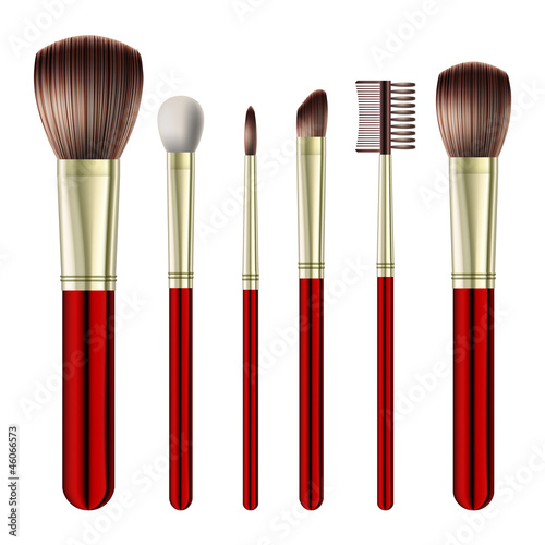 Set of makeup brushes