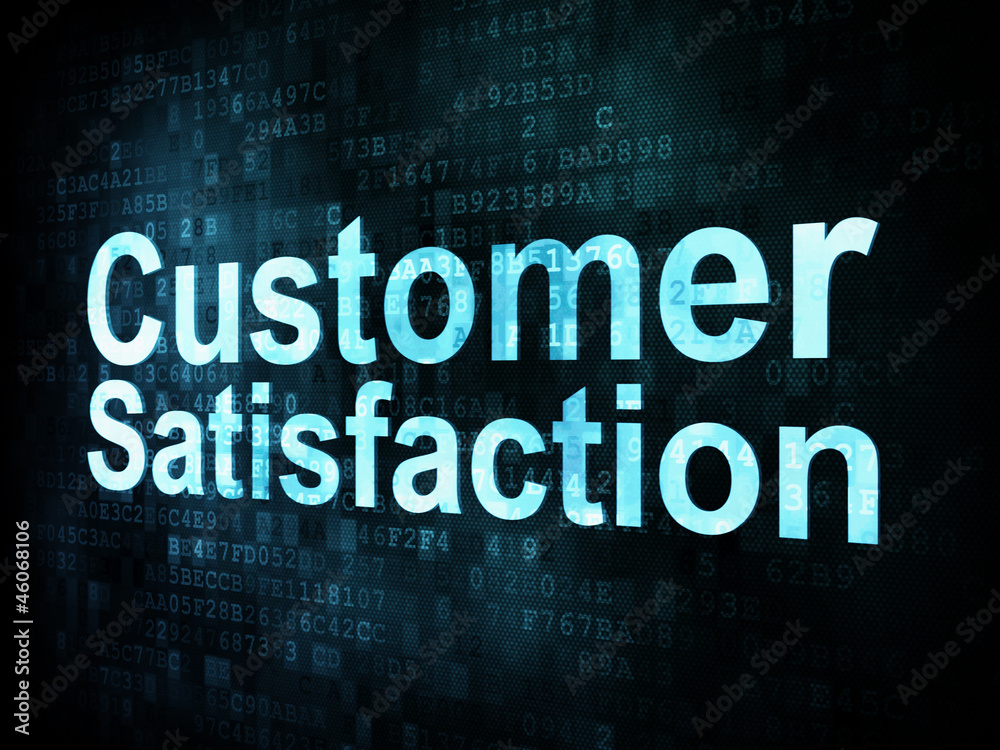 Marketing concept: pixelated words Customer Satisfaction on digi