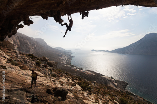 Rock climbers, Kalymnos Island, Greece
