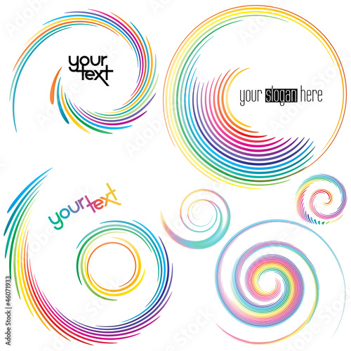colorful swirl shapes, design elements