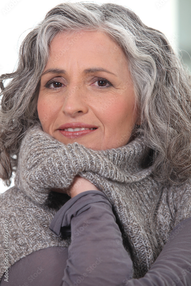 Portrait shot of middle-aged woman Portrait shot of middle-aged woman