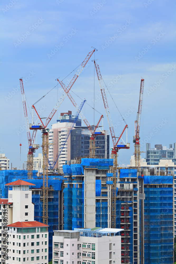 Fototapeta premium construction site in Singapore