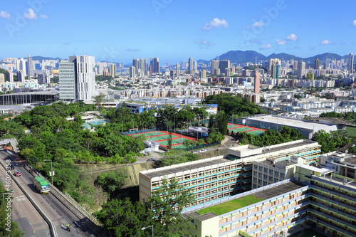 downtown of Hong Kong city