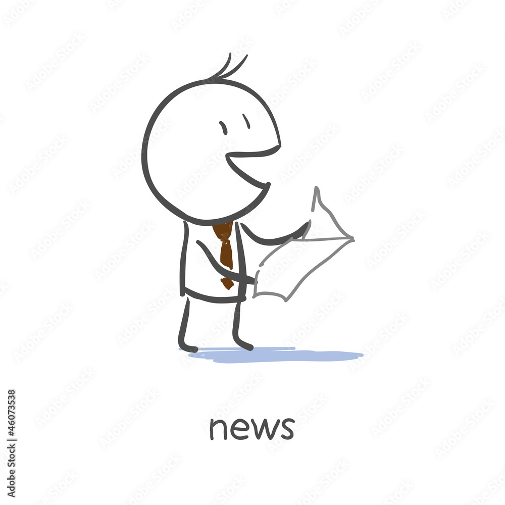 Businessman reading news Businessman reading news