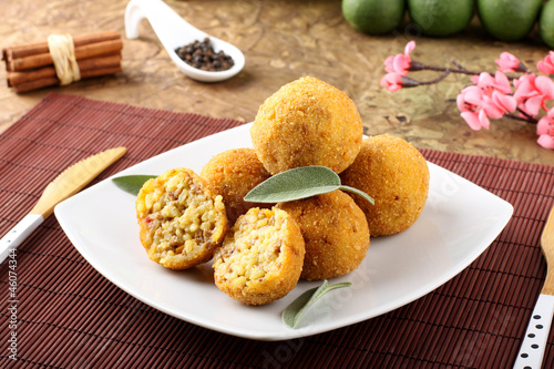 Arancini rice and meat
