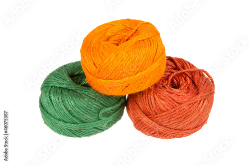 Knitting yarn isolated on a white background