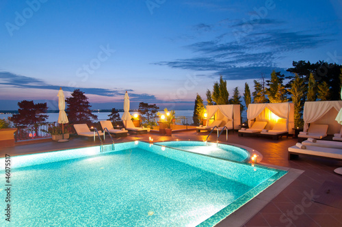 Fényképezés Swimming pool of luxury hotel