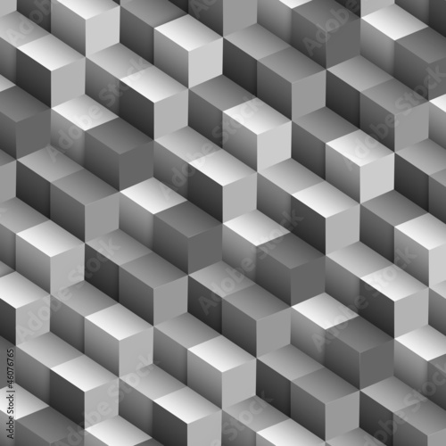 Monochrome vector background with cubes