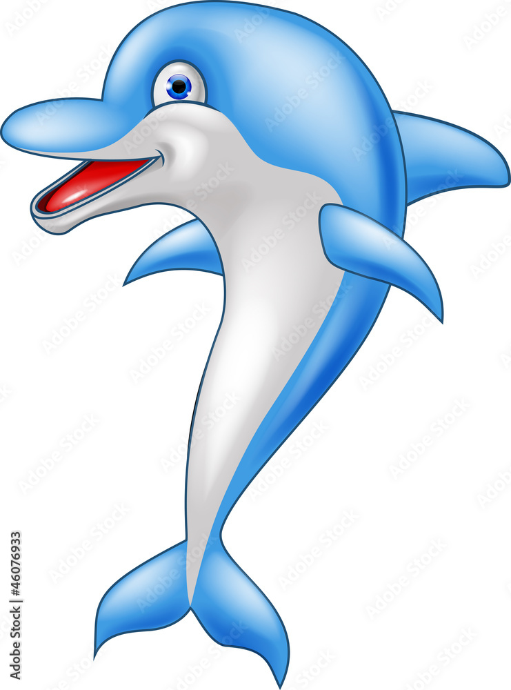 Naklejka premium Happy dolphin cartoon