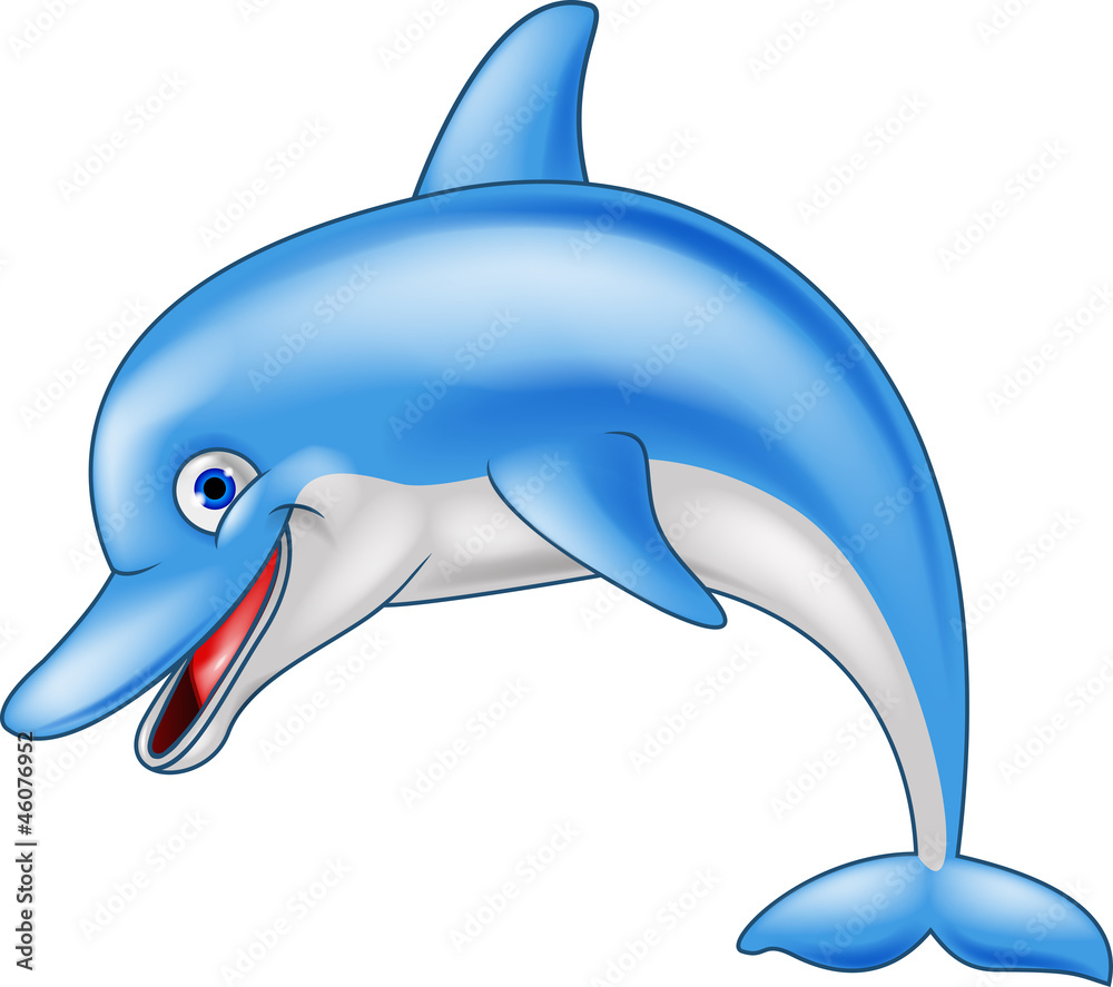 Fototapeta premium Happy dolphin cartoon