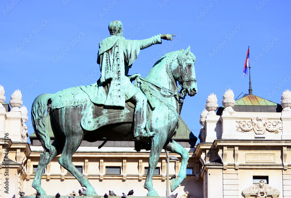 Fototapeta premium Monument of Duke Mihailo Obrenovic Belgrade Serbia