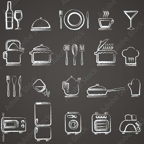 Vector kitchen icons set
