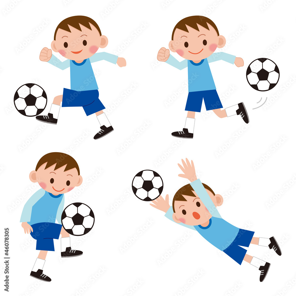 サッカー男子 セット Stock イラスト Adobe Stock