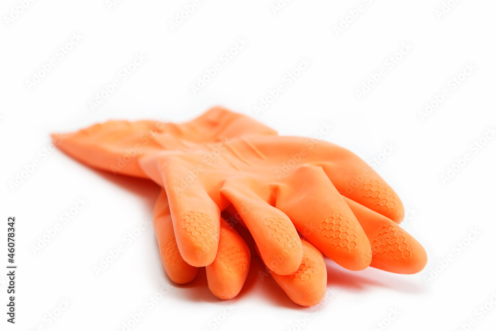Rubber gloves on a white background. Rubber gloves on a white background.
