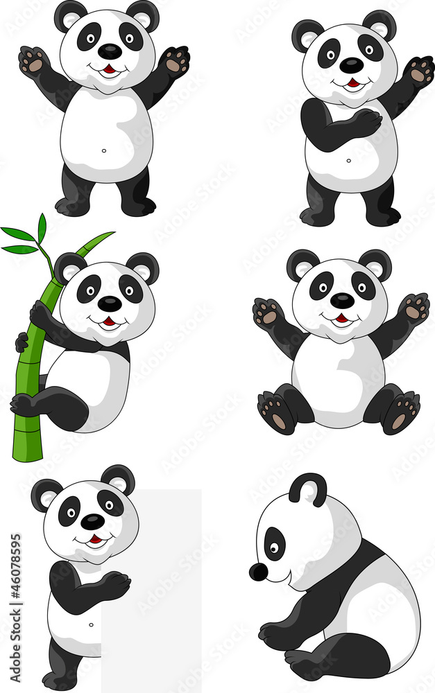 Naklejka premium Panda cartoon