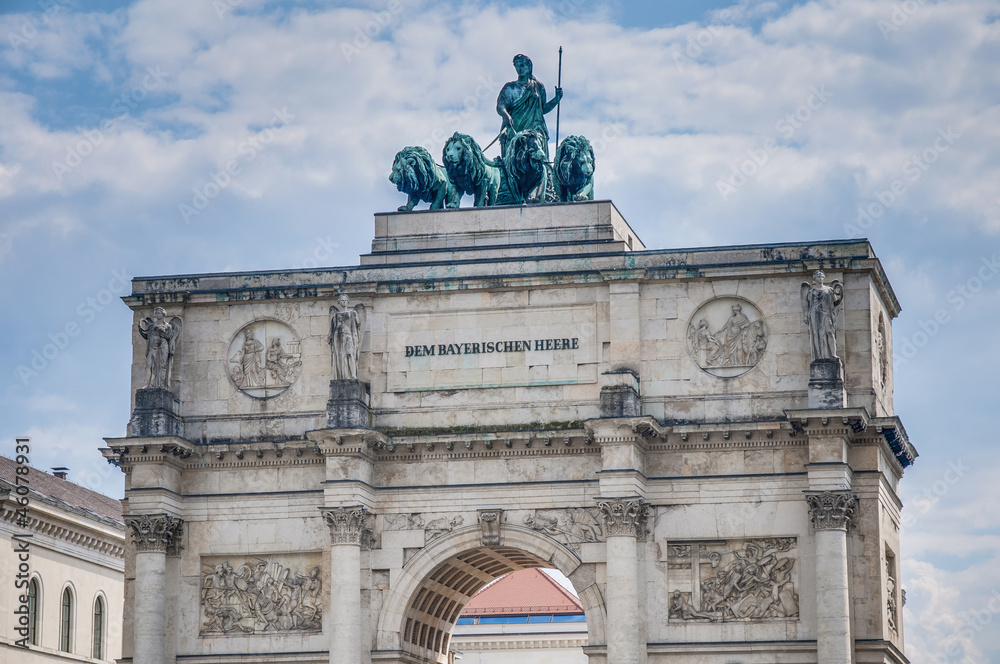 Siegestor, the triumphal arch in Munich, Germany