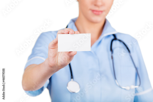 Doctor business card close up