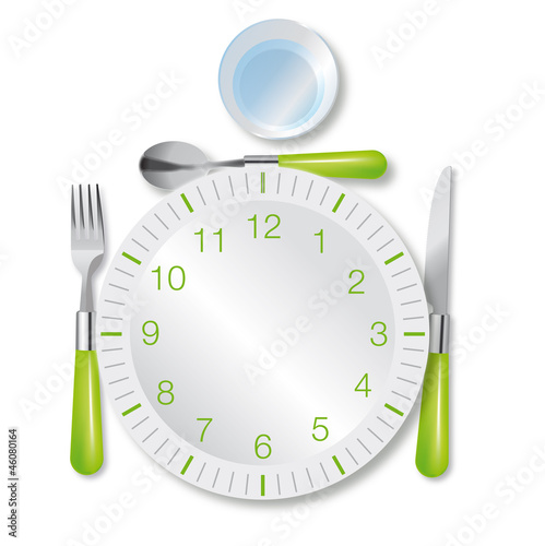 assiette pendule - Midi pause déjeuner