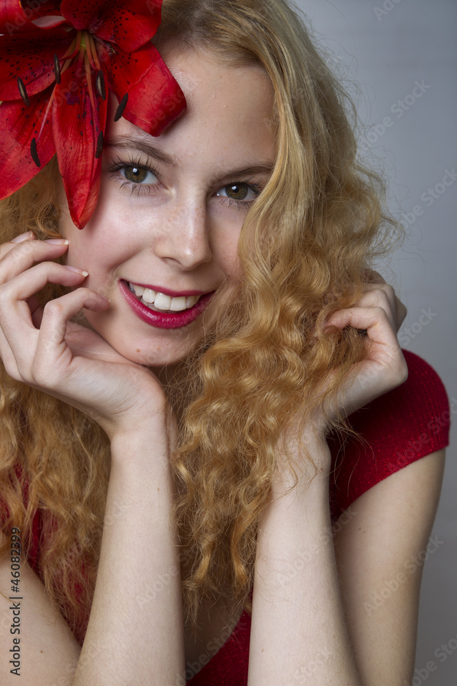 Fototapeta premium Blumenmädchen