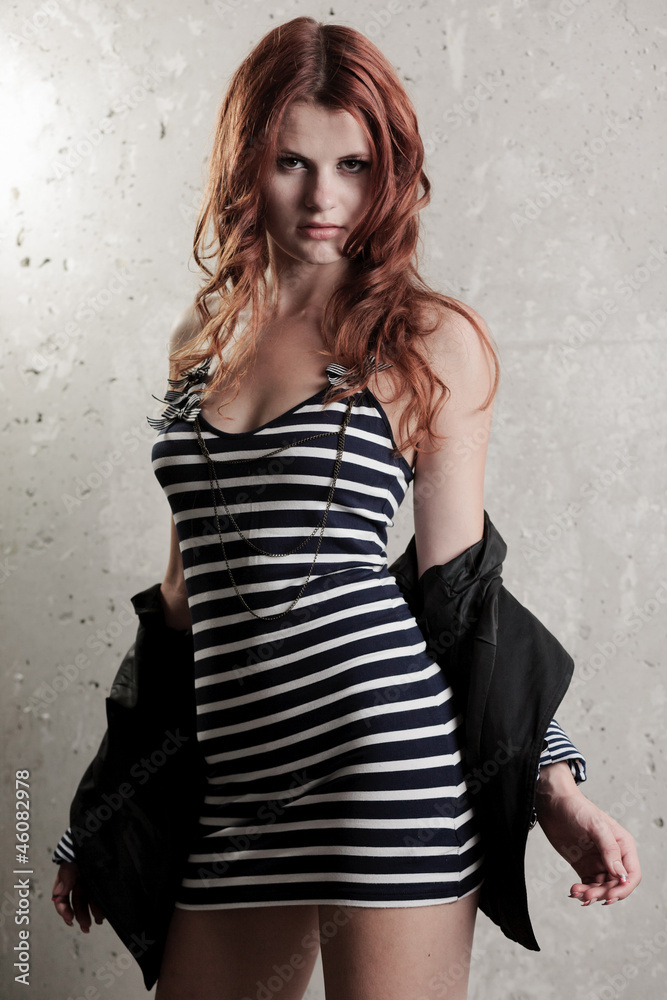 Naklejka premium Hot redhead girl