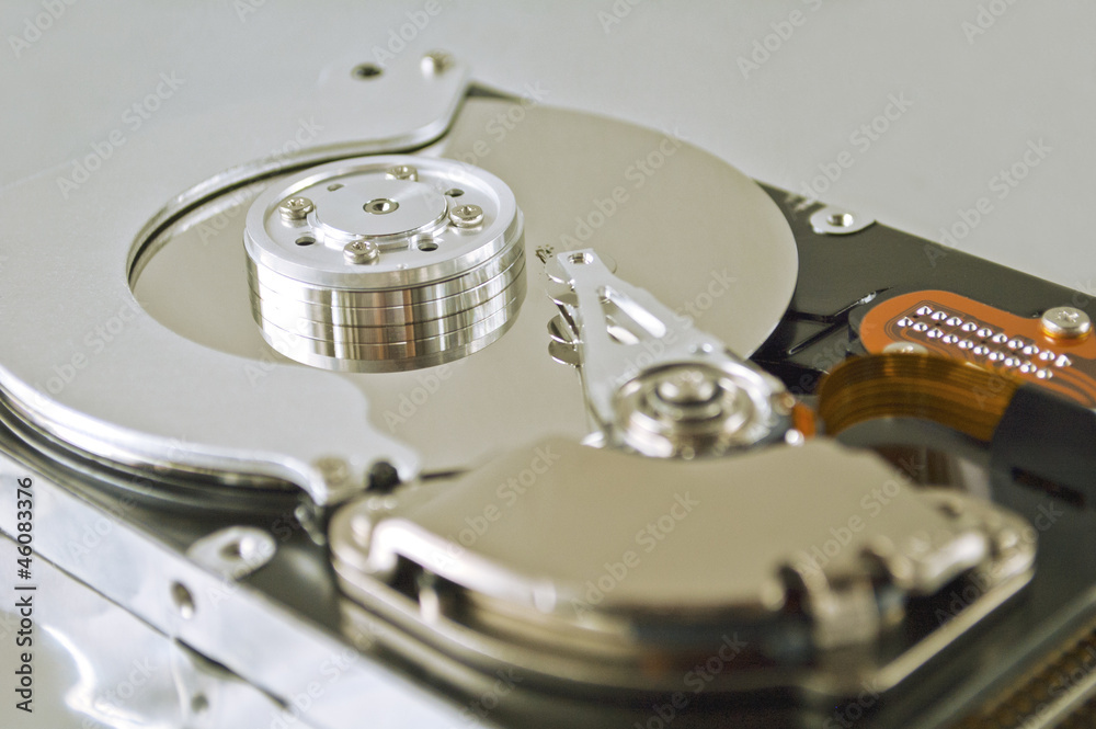 Hard disk drive inside. Data safety concept. Hard disk drive inside. Data safety concept.