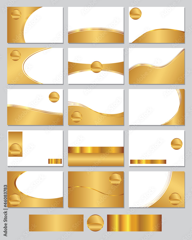 Gold coloured business cards Stock Vector | Adobe Stock