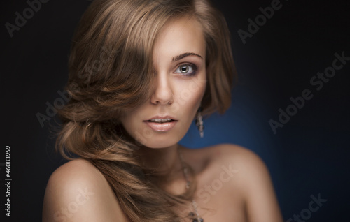 brunette woman with silky hair