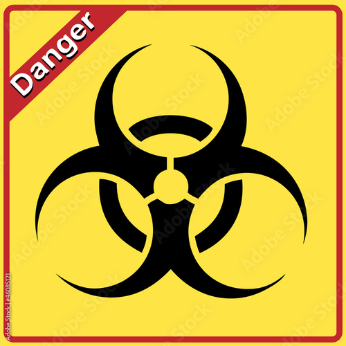 Biohazard sign. Yellow and black bio hazard