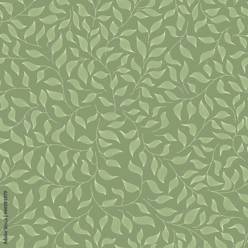 Seamless pattern with leaves