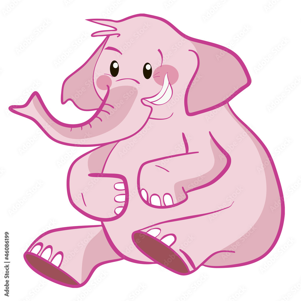 Fototapeta premium Cute Elephant pink vector