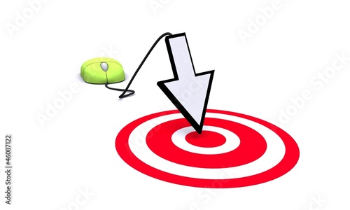 Targeting arrow with mouse concept