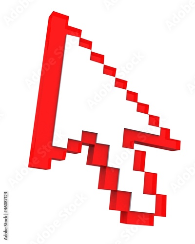 Arrow cursor with 3D randered pixel