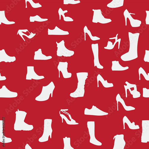 Shoes silhouette seamless pattern. vector illustration. eps10.