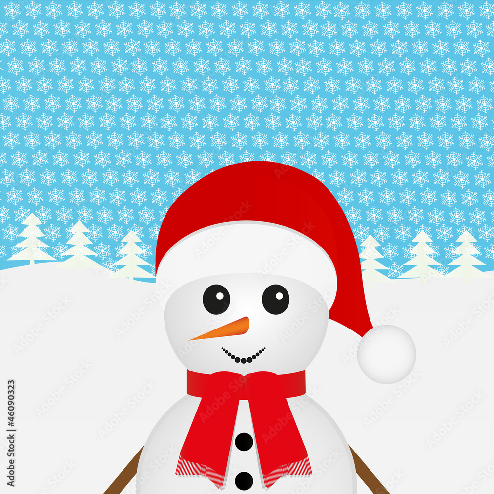 Snowman in the Forest