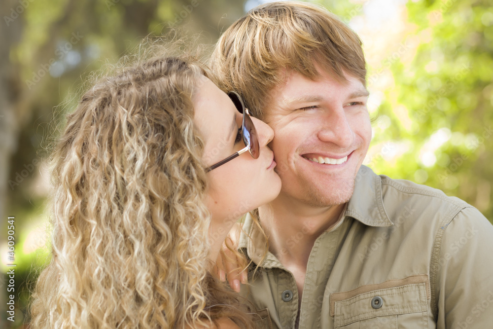 Fototapeta premium Attractive Loving Couple Portrait in the Park