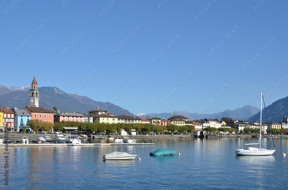 Ascona, famous Swiss resort at Maggiore lake