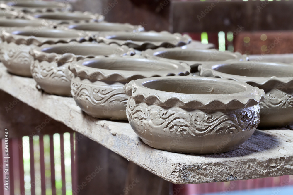 large group of clay pots spread large group of clay pots spread