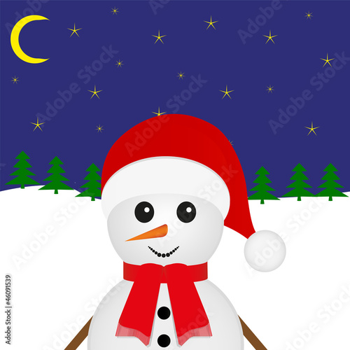snowman on a gold background