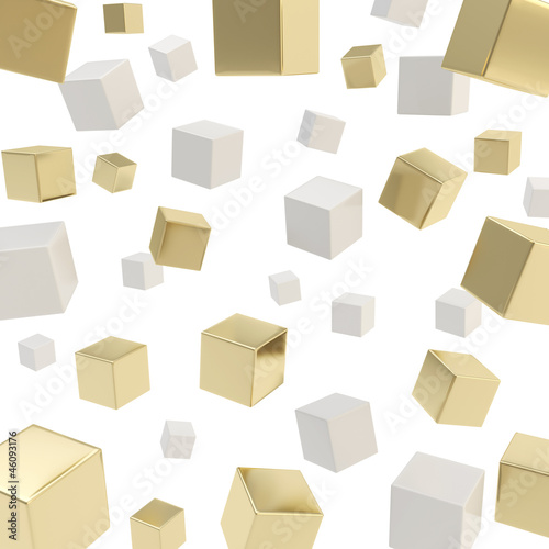 Cube composition over white background as abstract backdrop