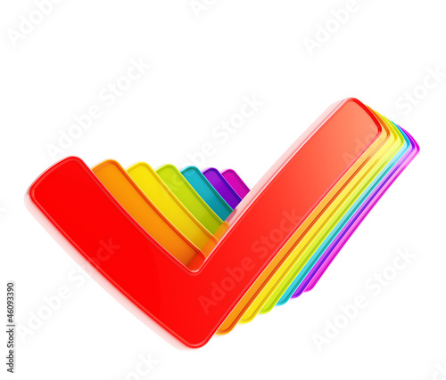 Queue row of rainbow colore...